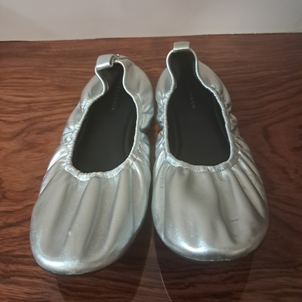 Tory Burch Eddie Ballet Flats Sillver 7.5